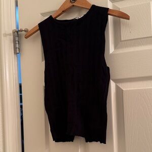 Zara Sleeveless Open Back Black Top